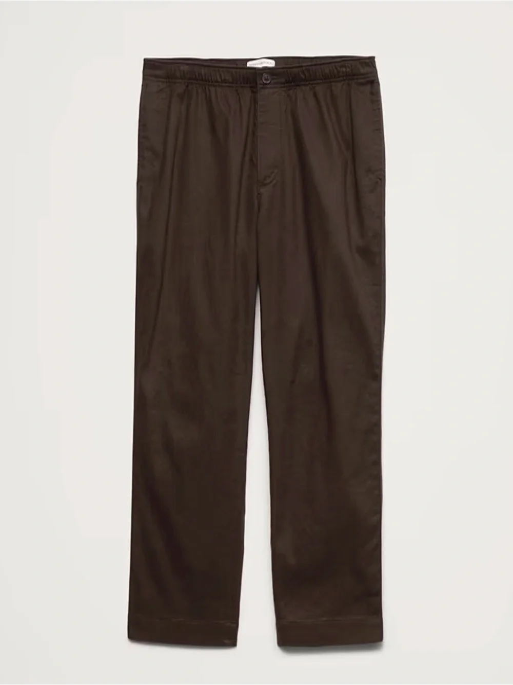 NWT Banana Republic Straight Italian Linen Cotton Pull on Brownstone Pant Sz M